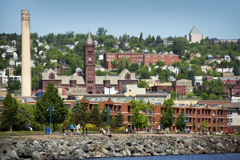 The city of Duluth, Minnesota, pictured from Lake Superior.